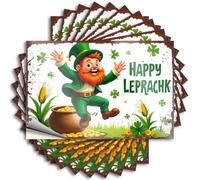 Car Stickers Funny Happy Leprechaun Celebration with Pot of Gold Stickers 10Pcs Mechanic Stickers Tool Box Stickers(8X12CM)