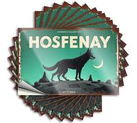 Car Stickers Funny Hosfenay: The Mystical Wolf Under The Crescent Moon Stickers 10Pcs Mechanic Stickers Tool Box Stickers(6X9CM)