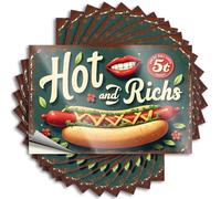 Car Stickers Funny Hot and Rich: A Deliciously Savory Delight for 5 Cents! Stickers 10Pcs Mechanic Stickers Tool Box Stickers(6X9CM)