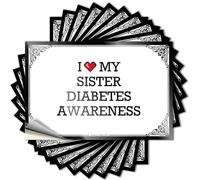 Car Stickers Funny I Love My Sister Diabetes Awareness Stickers Bar Accessories Man Cave Stickers for Your Car(8X12CM)