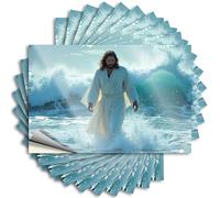 Car Stickers Funny Jesus Walking On Water: A Symbolic Image Stickers 10Pcs Man Cave Wall Decor Car Stickers and Decals(6X9CM)