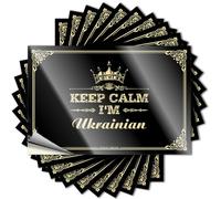 Car Stickers Funny Keep Calm I'm Ukrainian Stickers Prank Stickers for Adults Prank Bumper Stickers(12X18CM)