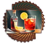 Car Stickers Funny Negroni: The Classic Italian Cocktail with Ice and Lemon Slices Stickers 10Pcs Garage Signs for Men Funny Car Stickers Christmas(6X9CM)