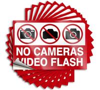 Car Stickers Funny No Cameras, Video Flash Allowed Sign Stickers 10Pcs Bar Signs for Home Decor Car Stickers Funny(12X18CM)