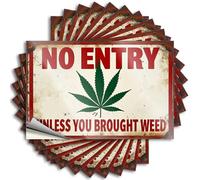 Car Stickers Funny No Entry: Bring Weed to Gain Access Stickers 10Pcs Sticker Car Car Accessories(6X9CM)