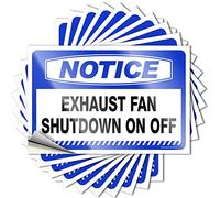 Car Stickers Funny Notice Exhaust Fan Shutdown On Off Stickers 10 Pcs Funny Signs for Bedroom Tool Box Stickers(12X18CM)