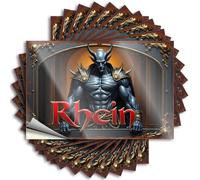 Car Stickers Funny Rhein: The Majestic Demon of Mythical Legend Stickers 10Pcs Mechanic Stickers Tool Box Stickers(6X9CM)