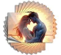 Car Stickers Funny Romantic Sunset Embrace Stickers 10Pcs Bar Signs for Home Decor Car Stickers Funny(12X18CM)