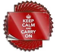 Car Stickers Funny Vintage Red 'Keep Calm' Motivational Poster Stickers 10Pcs Sticker Car Car Accessories(6X9CM)