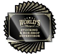 Car Stickers Funny World's Okayest Stocking-and-Box-Shop Supervisor Stickers Mechanic Stickers Funny Bumper Stickers(8X12CM)