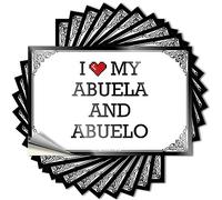 Car Stickers I Love My Abuela & Abuelo Stickers Tool Decal Funny Hard Hat Stickers for Adults(6X9CM)