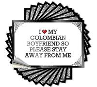 Car Stickers I Love My Colombian Boyfriend So Please Stay Away from Me Stickers Truck Stickers for Men Decals for Cars(12X18CM)