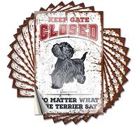 Car Stickers Keep Gate Closed No Matter What The Terrier Say Funny Sticker 10 Pcs Stickers for Car Car Stickers and Decals(6X9CM)