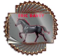 Car Stickers Rustic Sign with Black Horse Illustration Stickers 10Pcs Funny Sticker Car Accessories(6X9CM)