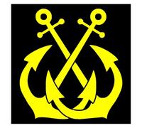 Car Stickers Two Cross Anchors PVC Car Decoration Accessories Decals Creative Waterproof Sunscreen(Yellow,20cm*19cm)