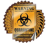 Car Stickers Warning This Zone is Under Strict Quarantine Funny Sticker 10 Pcs Stickers for Car Car Stickers and Decals(6X9CM)