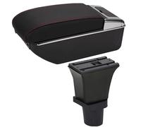 Car Storage Armrest Armrest Box Center Storage box car accessories Interior with USB LED For Fiat 500(C Red line 7USB)