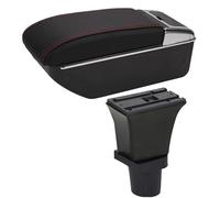 Car Storage Armrest Armrest Box Center Storage box car accessories Interior with USB LED For Fiat 500(B Red line No USB)