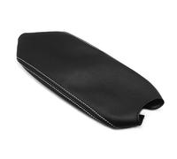 car storage box For VW for Golf 6 2010 2011 2012 2013 Car Center Control Armrest Box Microfiber Leather Trim Cover(Black-white line)
