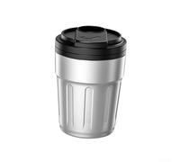 Car Storage Cup with Lid ABS Shell Stainless Steel Inner Liner Smoke Sealing Design Auto Extinguisher Portable for Most Car Cup Holder Dimensions (black silver 1952A)