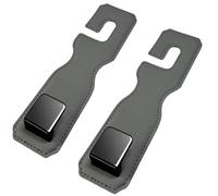 Car Storage Hooks, 2 Pcs Leather Car Seat Organiser Hooks Headrest Hanger, Universal Car Hanger Storage Car Back Seat Organizer for Handbag Purses Bags (Gray)