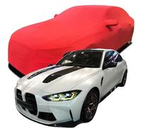 Car Stretch Cotton Cover for BMW M3 CS, Breathable Dustproof Soft Velvet Full Protection for Underground Garage Show,Red