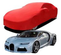 Car Stretch Cotton Cover for Bugatti Chiron Super Sport, Breathable Dustproof Soft Velvet Full Protection for Underground Garage Show,Red
