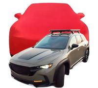 Car Stretch Cotton Cover for Mazda CX-50 Turbo Meridian Edition 2024 2025 2026, Breathable Dustproof Soft Velvet Full Protection for Underground Garage Show,Red