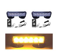 Car Strong Magnetic Flash Light,LED Emergency Strobe Flashing Light Bar,Car Emergency Trunk Warning Lamps, Emergency Flashing Warning Light,4 Modes With Remote Control(2*Yellow)