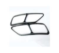Car Styling Tail Exhaust Pipes Decoration Frame Stickers For A5 A4 B9 2020 2021 Tail Throat Pipe Cover Trim(Black)