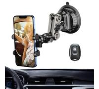Car Suction Phone Mount - Overhead Recording Mount, 360° Adjustable Stable Suction Cup for Live Streaming, Vlog Recording, First Person View for Dashboard Windshield