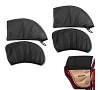 Car Sun Shade 4-Pack, Sun Shades for Car Windows with Mesh Fabric, Universal Fit for Most Vehicles, Window Shades 66 X 55 Cm/26 X 21.6 In, Black for Sun and Insect Protection
