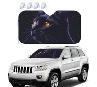 Car Sun Shade Foldable Windshield Sun Visor Protector Black Cat with Yellow Eyes Windshield Sun Shade Car Front Window Sunshades for Most Sedans SUV Van Truck Car Accessories S