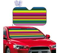 Car Sun Shade Foldable Windshield Sun Visor Protector Colorful Mexican Stripes Windshield Sun Shade Car Front Window Sunshades for Most Sedans SUV Van Truck Auto Accessories M
