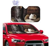 Car Sun Shade Foldable Windshield Sun Visor Protector Cowboy Black Hat Western Boots Windshield Sun Shade Car Front Window Sunshades for Most Sedans SUV Van Truck Auto Accessories M