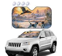 Car Sun Shade Foldable Windshield Sun Visor Protector Dog Catching Pheasant Windshield Sun Shade Car Front Window Sunshades for Most Sedans SUV Van Truck Car Accessories S