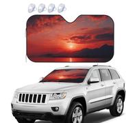 Car Sun Shade Foldable Windshield Sun Visor Protector Fiery red sunset Windshield Sun Shade Car Front Window Sunshades for Most Sedans SUV Van Truck Car Accessories S