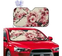 Car Sun Shade Foldable Windshield Sun Visor Protector Japanese Floral Cherry Blossom Windshield Sun Shade Car Front Window Sunshades for Most Sedans SUV Van Truck Auto Accessories S