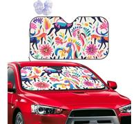 Car Sun Shade Foldable Windshield Sun Visor Protector Mexican Otomi Animals Windshield Sun Shade Car Front Window Sunshades for Most Sedans SUV Van Truck Auto Accessories S
