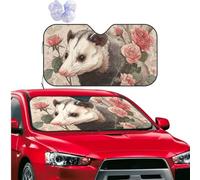 Car Sun Shade Foldable Windshield Sun Visor Protector Opossum and Roses Windshield Sun Shade Car Front Window Sunshades for Most Sedans SUV Van Truck Auto Accessories S
