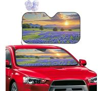 Car Sun Shade Foldable Windshield Sun Visor Protector Texas Bluebonnets Scenery Windshield Sun Shade Car Front Window Sunshades for Most Sedans SUV Van Truck Auto Accessories S