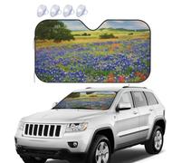 Car Sun Shade Foldable Windshield Sun Visor Protector Texas Bluebonnets Scenery Windshield Sun Shade Car Front Window Sunshades for Most Sedans SUV Van Truck Car Accessories M