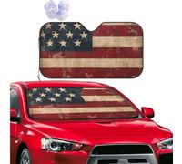 Car Sun Shade Foldable Windshield Sun Visor Protector Vintage American USA Flag Windshield Sun Shade Car Front Window Sunshades for Most Sedans SUV Van Truck Auto Accessories M