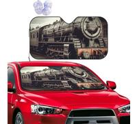 Car Sun Shade Foldable Windshield Sun Visor Protector Vintage Train Windshield Sun Shade Car Front Window Sunshades for Most Sedans SUV Van Truck Auto Accessories M