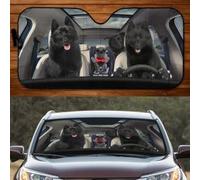Car Sun Shade Funny Schipperke Dog Family Driving Dad Mom Child Dog Lover Car Accessories Foldable Windscreen Cover Universal For Car Truck Suv