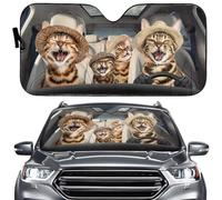 Car Sun Shade Windscreen Bengal Cat Driving Pet Animal Cats Foldable M