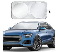 Car Sun Shade Windscreen Sunshade Parasol, Car Front Window Sunshades, Car Windshield Sun Shade, Block UV Ray Sun Visor Protector for Various Cars Keep Your Vehicle Cooler Large Silver (142 x 67 CM)