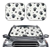 Car Sun Shade Windshield 2-Piece, Dog footprints Pattern Print Foldable Front Windshield Sun Visor Sunshade for Car Windshield, S