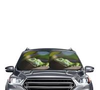 Car Sun Shade Windshield 2-Piece, Green Lizard Print Foldable Front Windshield Sun Visor Sunshade for Car Windshield, S
