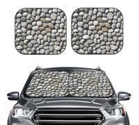 Car Sun Shade Windshield 2-Piece, Pebble Stone Print Foldable Front Windshield Sun Visor Sunshade for Car Windshield, S